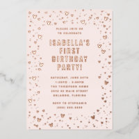 Invitation d'anniversaire pour fille de 1 an à con