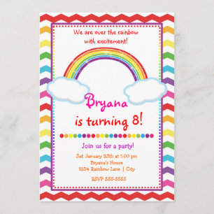 Invitation d'anniversaire pour filles à chevron ar