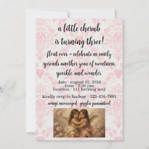 Invitation d'anniversaire pour filles ange doux ch