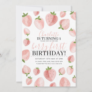 Invitation d'anniversaire pour filles Strawberry B