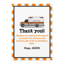 Invitation d'anniversaire pour garçon - Ambulance 