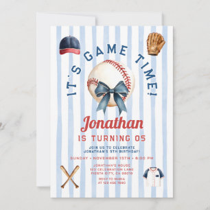 Invitation d'anniversaire pour garçon avec nœud bl