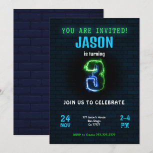 Invitation d'anniversaire pour garçon de 3 ans