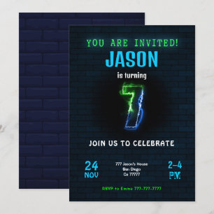 Invitation d'anniversaire pour garçon de 7 ans