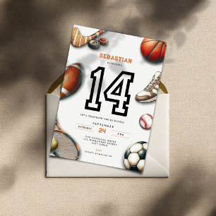 Invitation d'anniversaire pour garçons de 14 ans p