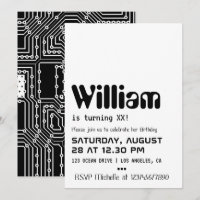 Invitation d'anniversaire pour geek informatique