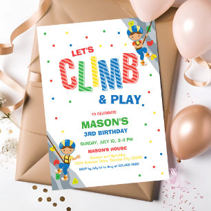 Invitation d'anniversaire pour grimper et jouer à
