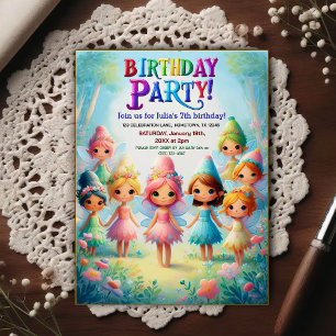 Invitation d'anniversaire pour jardin de fées ench