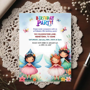 Invitation d'anniversaire pour jardin de fées ench