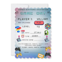 Invitation d'anniversaire pour joueur – Carte de f