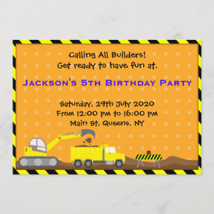 Invitation d'anniversaire pour la construction de