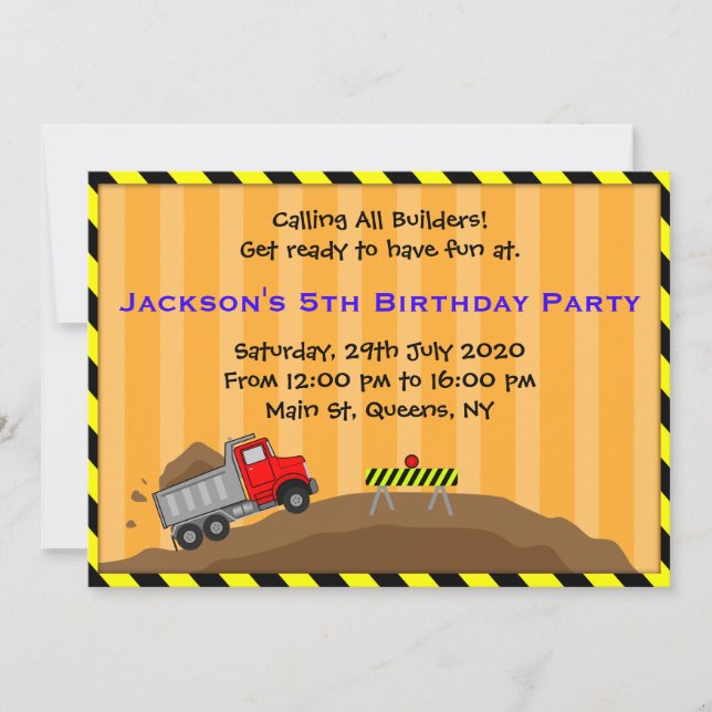 Invitation d'anniversaire pour la construction de  (Devant)