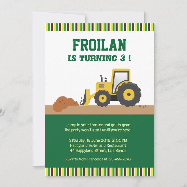 Invitation d'anniversaire pour la construction de  (Devant)