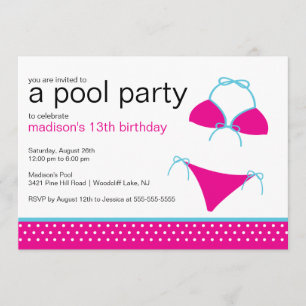 Invitation d'anniversaire pour la fête de la pisci