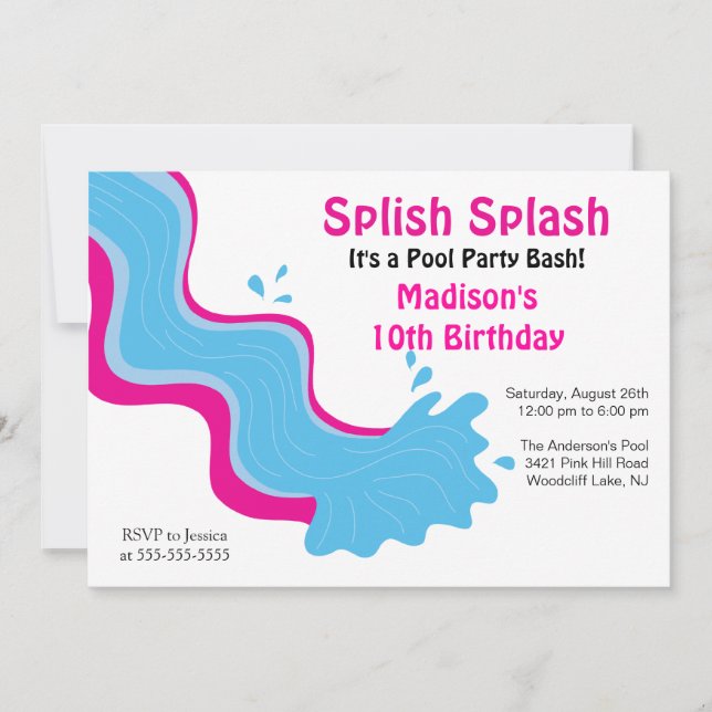 Invitation d'anniversaire pour la fête de la pisci (Devant)