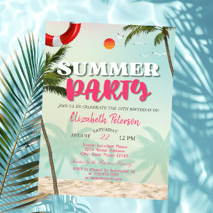 Invitation d'anniversaire pour la fête d'été Beach