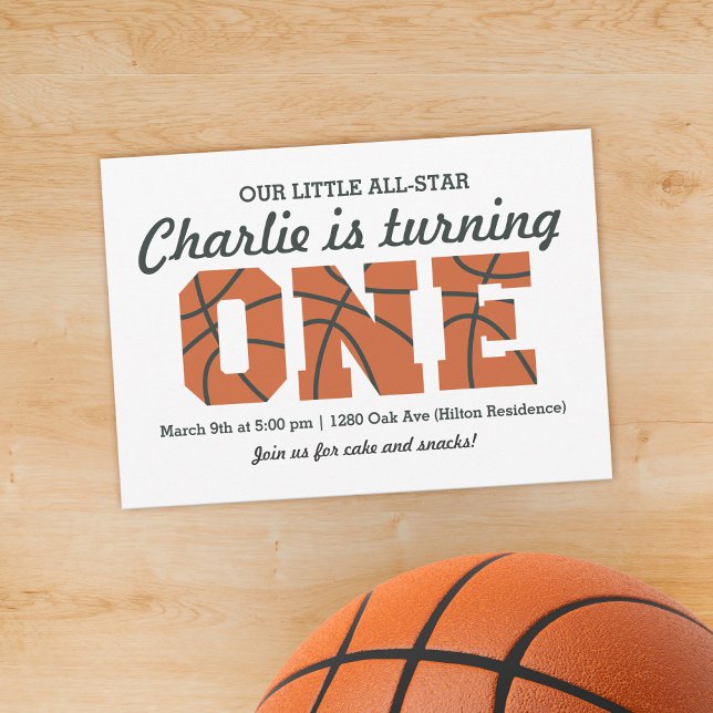 Invitation d'anniversaire pour le basket-ball étoi (Créateur téléchargé)