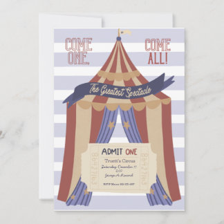 Invitation d'anniversaire pour le cirque Admit ONE