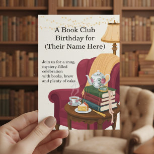 Invitation d'anniversaire pour le club de lecture 