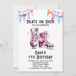 Invitation d'anniversaire pour le patin à glace Fê