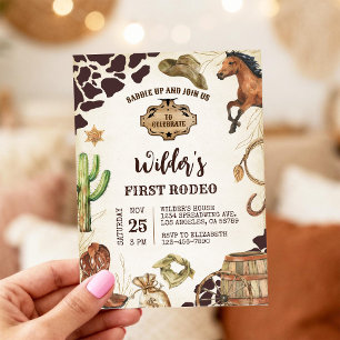 Invitation d'anniversaire pour le premier rodéo de