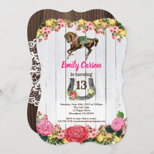 invitation d'anniversaire pour l'équitation