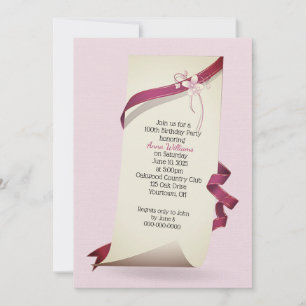 Invitation d'anniversaire pour les 100 ans de Papi