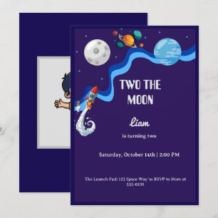 Invitation d'anniversaire pour les 2 ans Two the M