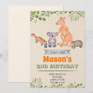 Invitation d'anniversaire pour les animaux austral