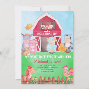 Invitation d'anniversaire pour les animaux de ferm
