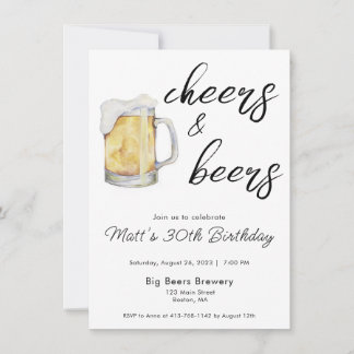 Invitation d'anniversaire pour les bières