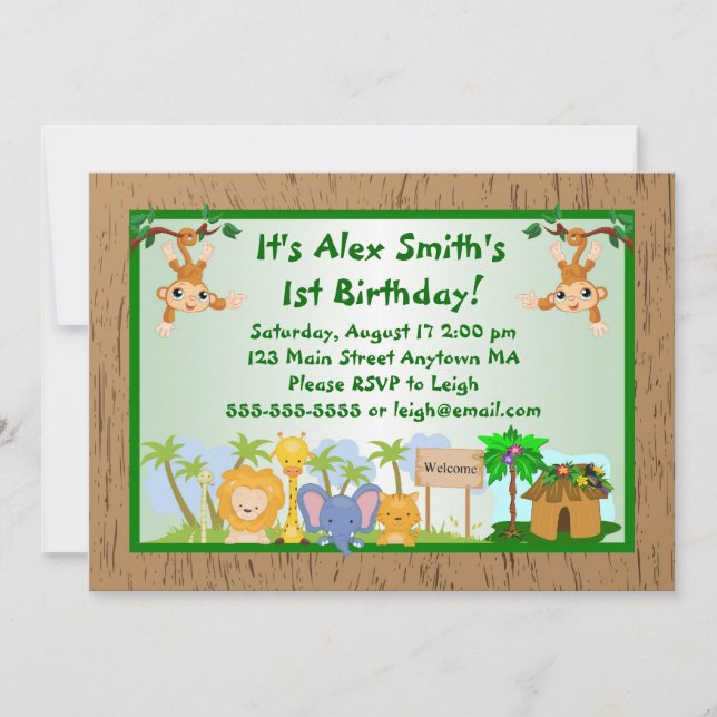 Invitation d'anniversaire pour les enfants de la j (Devant)