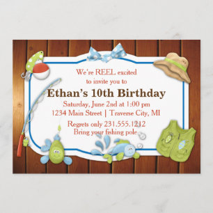 Invitation d'anniversaire pour les enfants pêcheur