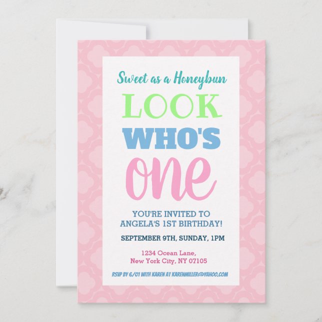 Invitation d'anniversaire pour les filles (Devant)