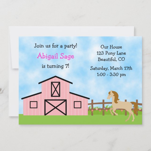 Invitation d'anniversaire pour les filles (Devant)