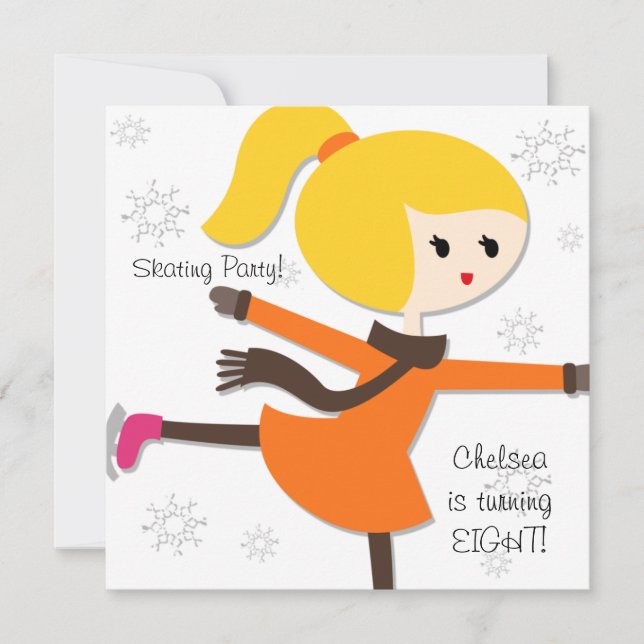 Invitation d'anniversaire pour les filles blond Ha (Devant)
