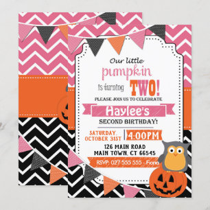 Invitation d'anniversaire pour les filles du 2e an