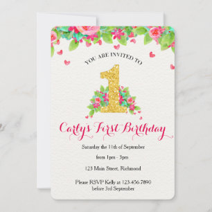 Invitation d'anniversaire pour les filles - Pink &
