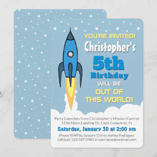 Invitation d'anniversaire pour les fusées