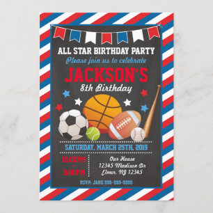Invitation d'anniversaire pour les garçons de tous