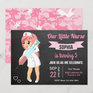 Invitation d'anniversaire pour les petites infirmi