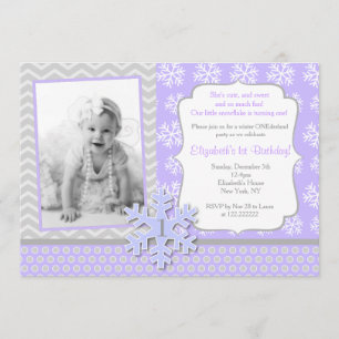 Invitation d'anniversaire pour l'hiver de Snowflak