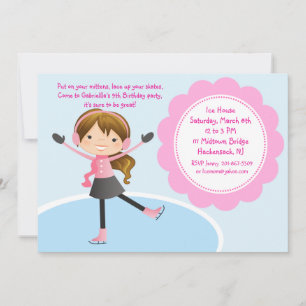 Invitation d'anniversaire pour patineurs de glace