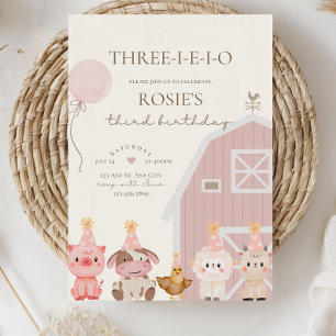 Invitation d'anniversaire pour Pink Farm, Trois-I-