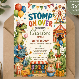 Invitation d'anniversaire pour popcorn Carnaval de
