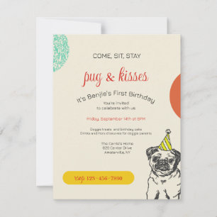 Invitation d'anniversaire pour Pug