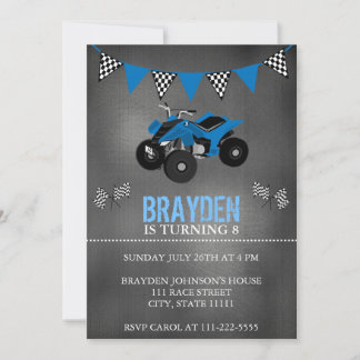 Invitation d'anniversaire pour quad Chalkboard