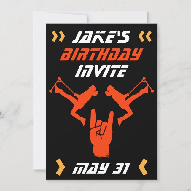 Invitation d'anniversaire pour scooter de trick po (Devant)