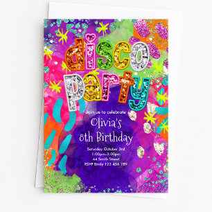Invitation d'anniversaire pour soirée disco