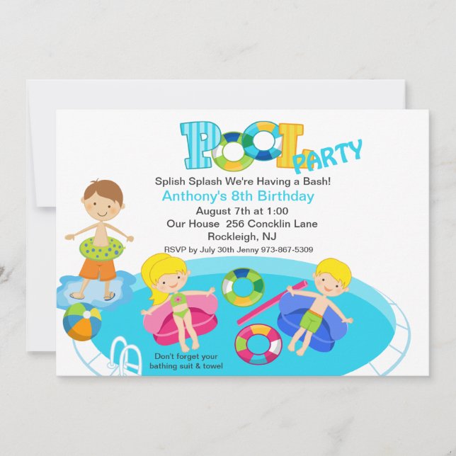 Invitation d'anniversaire pour tous les enfants de (Devant)